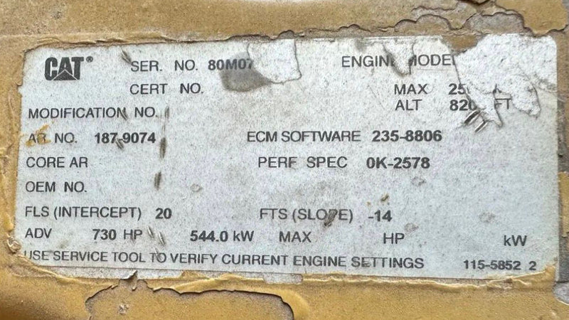 MOTOR CATERPILLAR  3412E 730HP