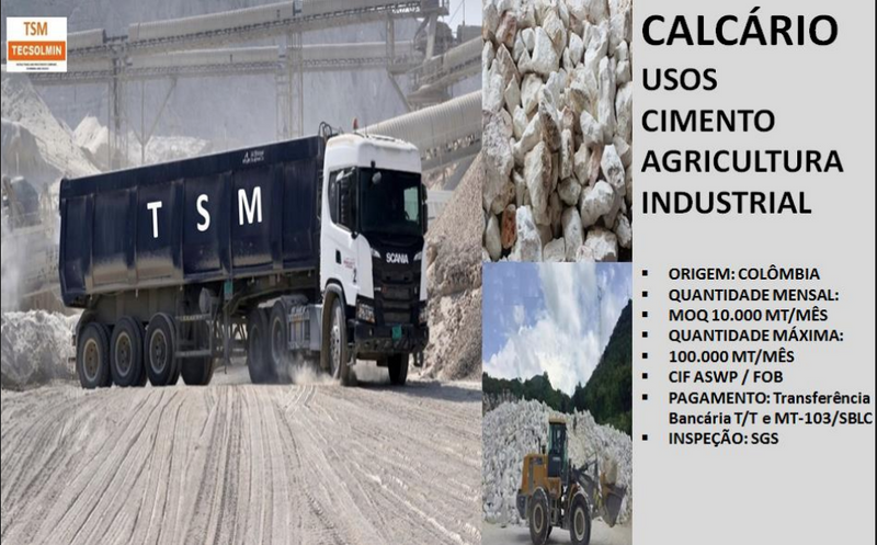 MINÉRIO DE CALCÁRIO (CIMENTO / AGRICULTURA / INDUSTRIAL)