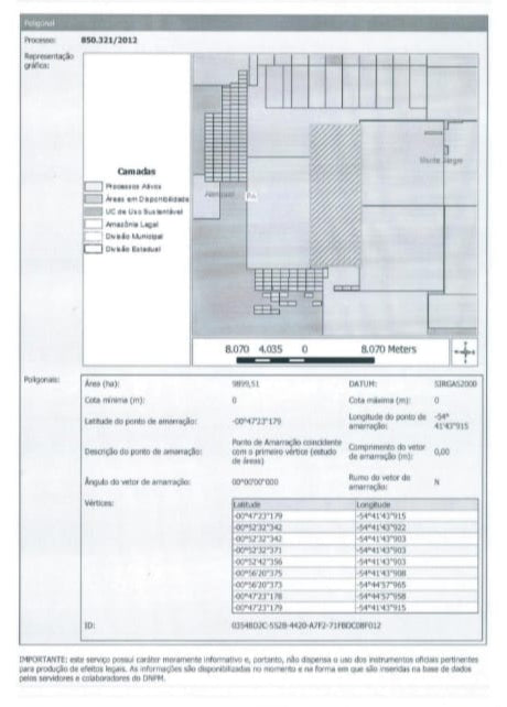 NIÓBIO 11.OOO Ha , ÁREA DISPONIVEL, PARÁ